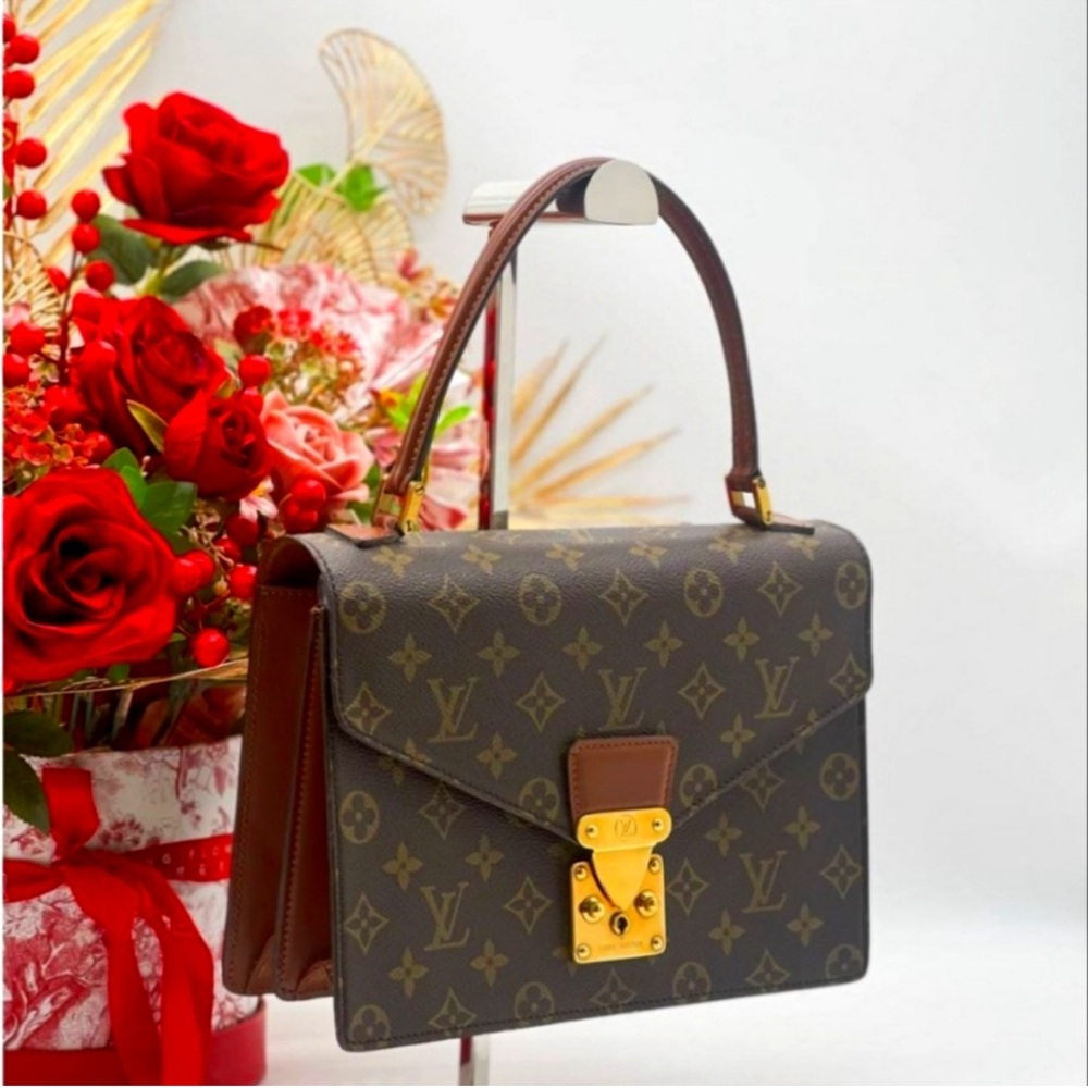 Authentic Vintage Louis Vuitton Concorde Brown Monogram Top Handle Bag